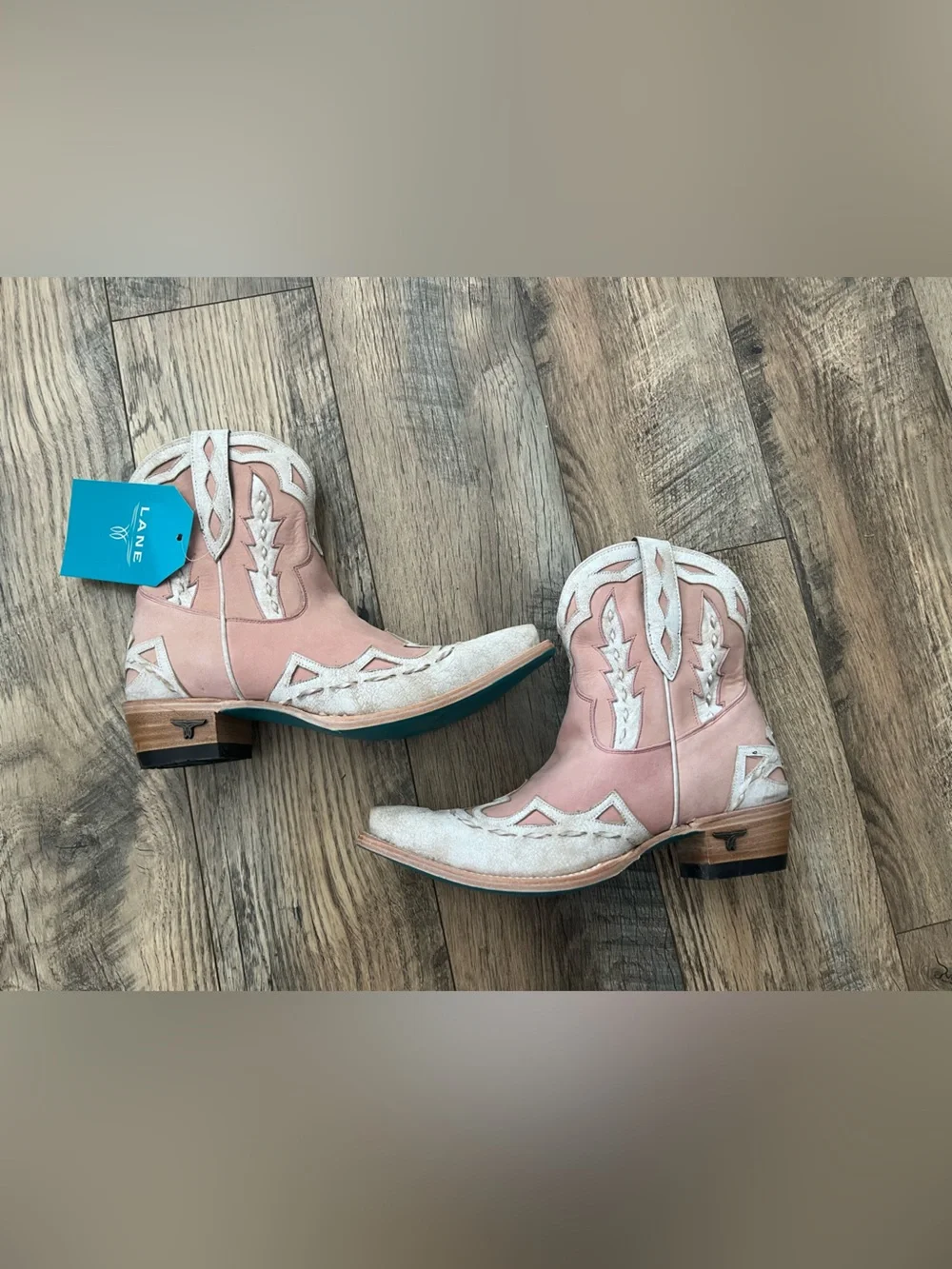 Lane boots chase the wind two tone blush and white booties size 8 - Picture 11 of 17